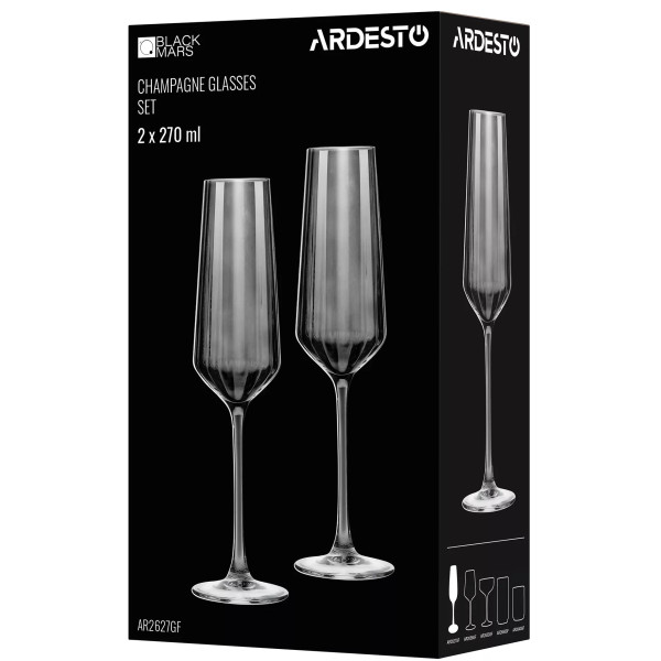 Фото - Набор бокалов Ardesto Black Mars Alcor 270 мл 2 шт (AR2627GF)