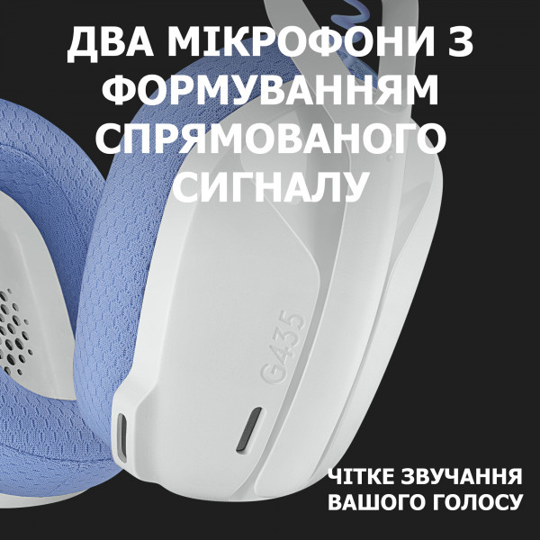Фото - Уценка - Гарнитура беспроводная игровая Logitech G435 White (981-001074)