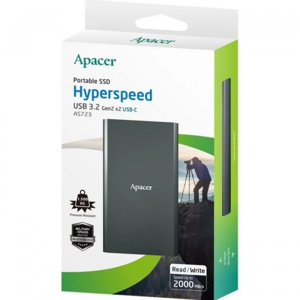 Фото - SSD-накопитель внешний Apacer 500GB USB 3.2 Gen 2x2 Type-C (AP512GAS723B-1)