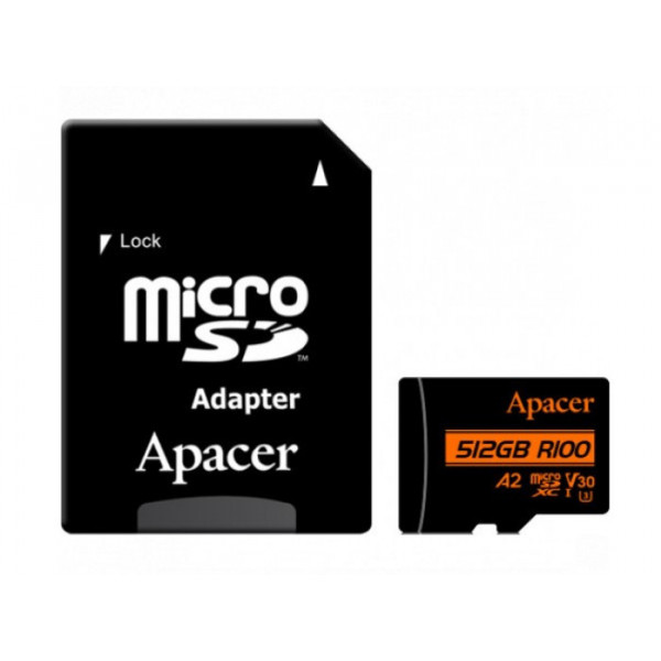 Фото - Карта памяти Apacer microSDXC 512GB UHS-I/U3 Class 10 (AP512GMCSX10U8-R) + SD адаптер