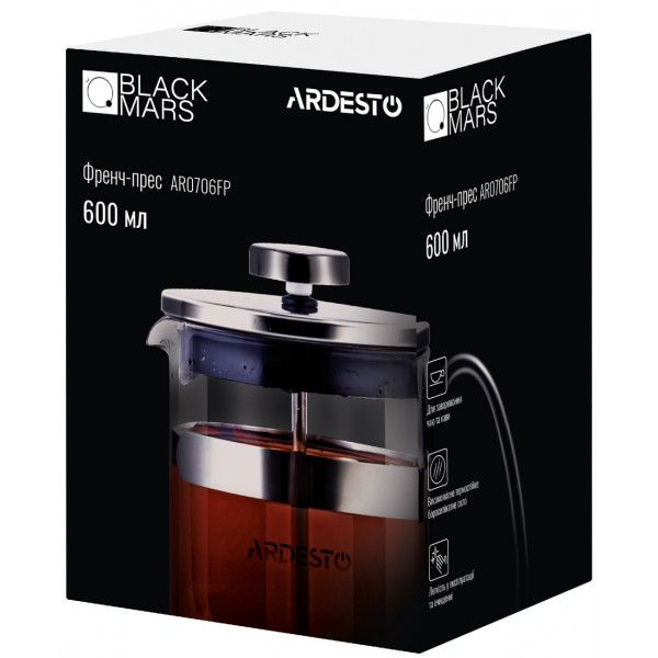 Фото - Френч-пресс Ardesto Black Mars 600 мл (AR0706FP)