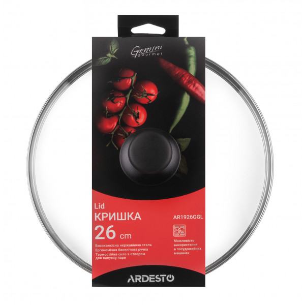 Фото - Уценка - Крышка для посуды Ardesto Gourmet 26 см (AR1926GGL)