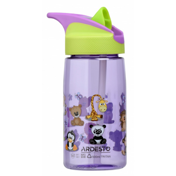 Фото - Бутылка для воды Ardesto Funny Animals 500 мл Green (AR2201TA)