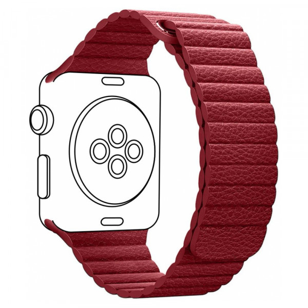 Фото - Ремешок для смарт-часов Armorstandart Leather Loop for Apple Watch 42/44/45/49mm Red (ARM45824)
