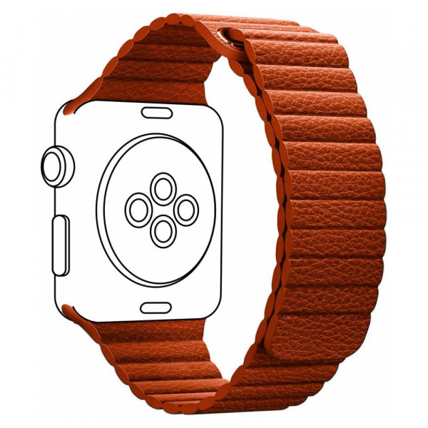 Фото - Ремешок для смарт-часов ArmorStandart Leather Loop for Apple Watch 42 (Series 11-10)/41/40/38 Orange (ARM57838)