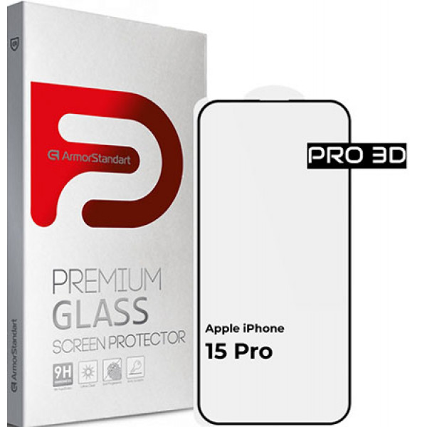 Фото - Защитное стекло для смартфона Armorstandart Pro 3D for Apple iPhone 15 Pro Black (ARM68219)