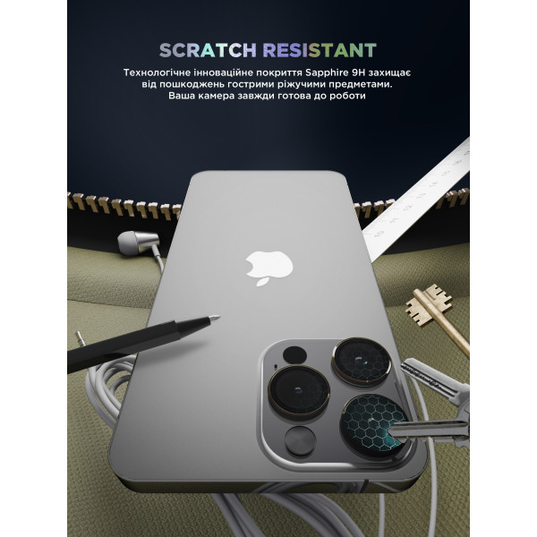 Фото - Защитное стекло для смартфона Armorstandart для камеры Supreme BI for iPhone 16 Pro/16 Pro Max Titanium (ARM79423)