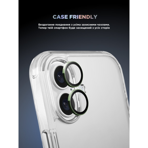 Фото - Защитное стекло для смартфона Armorstandart для камеры Supreme BI for iPhone 16/16 Plus Green (ARM79429)