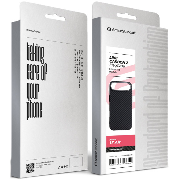 Фото - Чехол для смартфона Armorstandart LikeCarbon2 MagCase for Apple iPhone 17 Air Carbon Black (ARM86260)