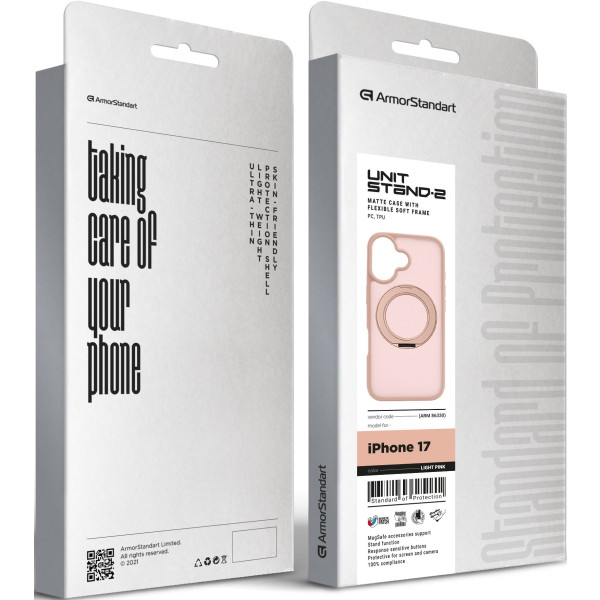 Фото - Чехол для смартфона Armorstandart Unit Stand2 for Apple iPhone 17 Light Pink (ARM86330)