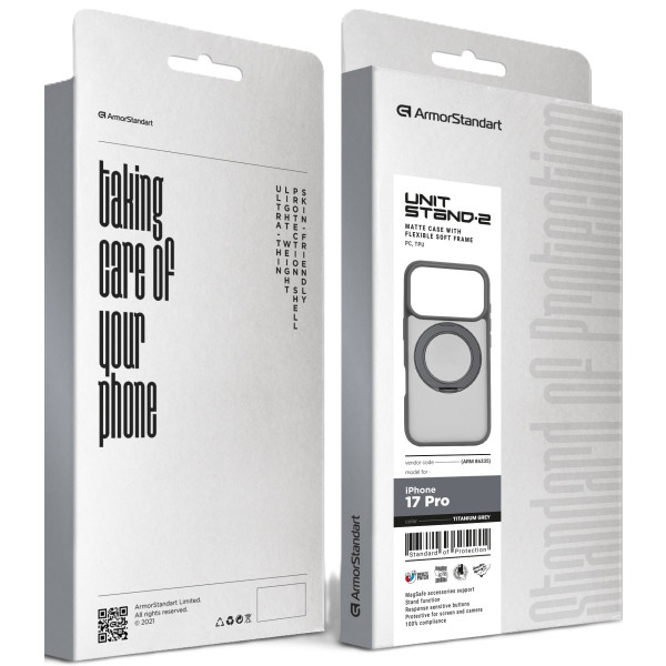 Фото - Чехол для смартфона Armorstandart Unit Stand2 for Apple iPhone 17 Pro Titanium Grey (ARM86335)