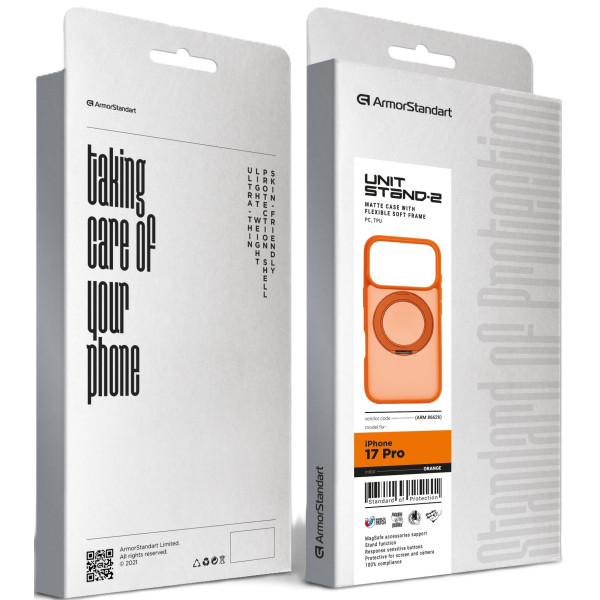 Фото - Чехол для смартфона Armorstandart Unit Stand2 for Apple iPhone 17 Pro Orange (ARM86626)
