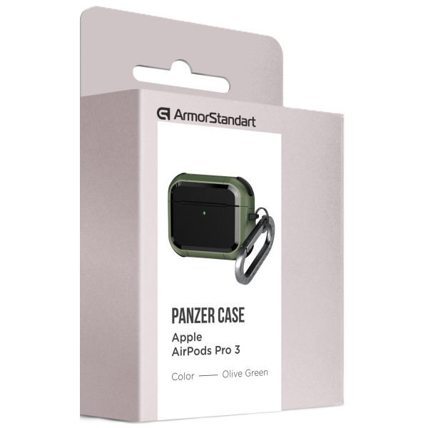 Фото - Чехол для наушников Armorstandart Panzer for Apple Airpods Pro 3 Olive Green (ARM88289)