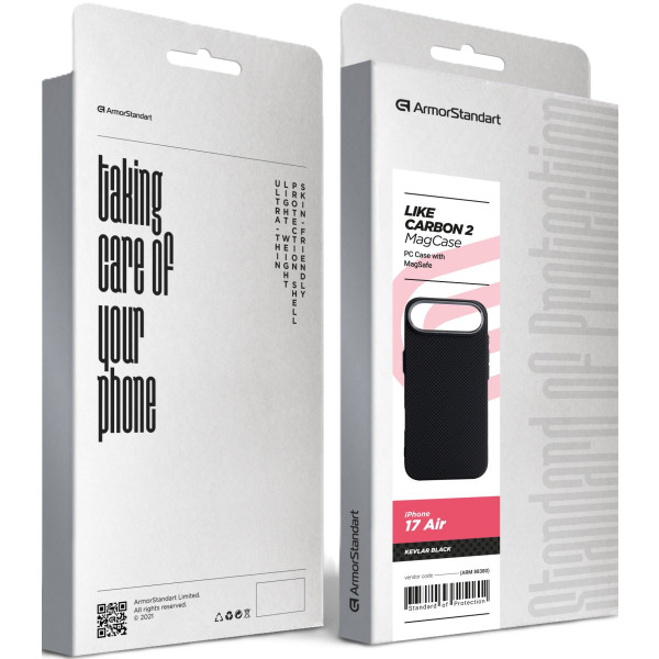 Фото - Чехол для смартфона Armorstandart LikeCarbon2 MagCase for Apple iPhone 17 Air Kevlar Black (ARM88380)