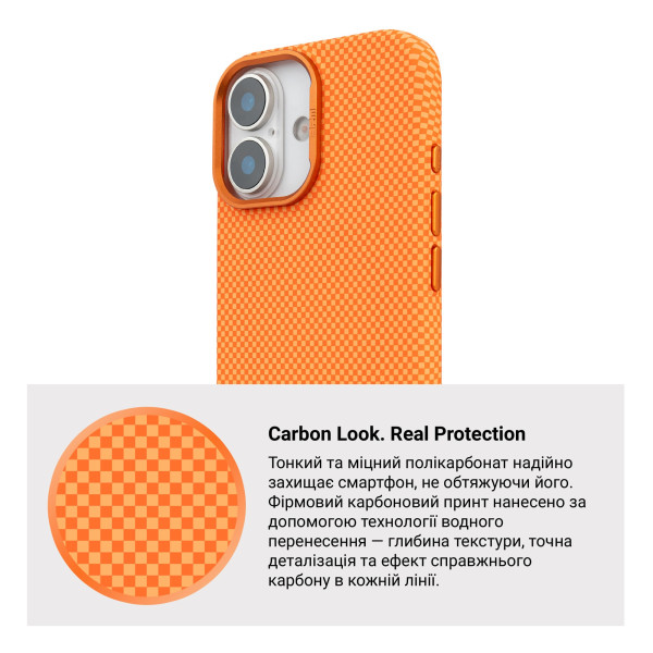Фото - Чехол для смартфона Armorstandart LikeCarbon2 MagCase for Apple iPhone 17 Kevlar Orange (ARM88614)