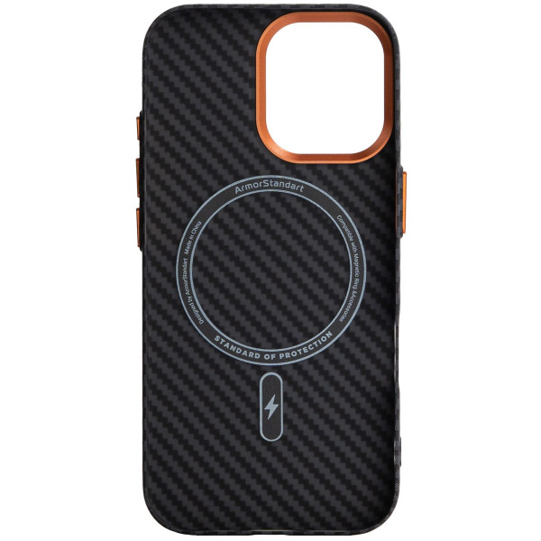 Фото - Чехол для смартфона Armorstandart LikeCarbon2 SE MagCase for Apple iPhone 17 Black Orange (ARM89160)