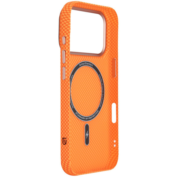 Фото - Чехол для смартфона Armorstandart LikeCarbon2 SE MagCase for Apple iPhone 17 Pro Kevlar Orange Rose Gold (ARM89168)