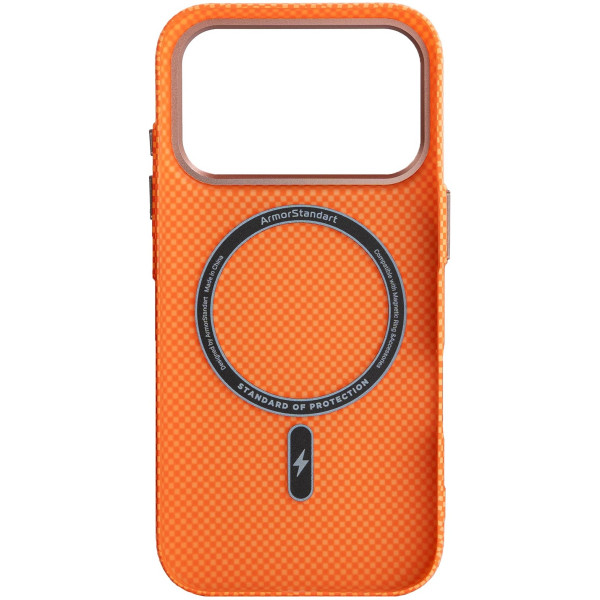 Фото - Чехол для смартфона Armorstandart LikeCarbon2 SE MagCase for Apple iPhone 17 Pro Kevlar Orange Rose Gold (ARM89168)