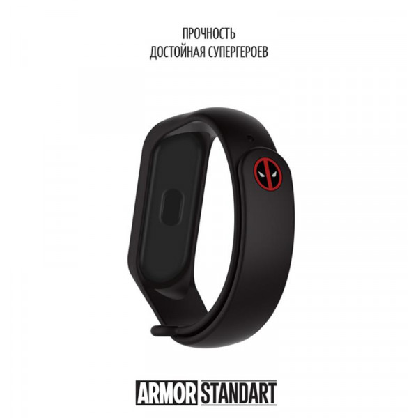 Фото - Ремешок для фитнес-браслета Armorstandart Superhero Edition for Xiaomi Mi Band 4/3 Deadpool Black (ARM55068)