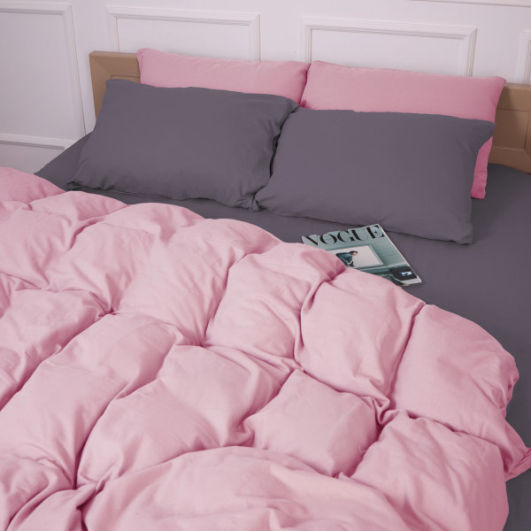 Фото - Наволочка MirSon Фланель 001-008 Ash grey/Pink 70х70 см (2200009660993)