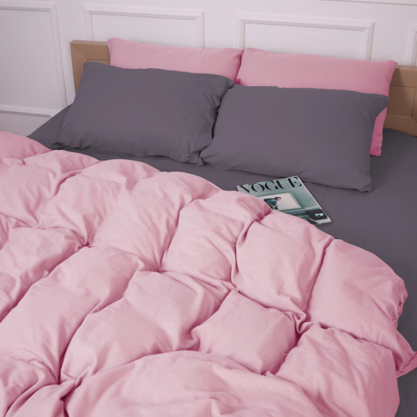 Фото - Наволочка MirSon Фланель 001-008 Ash grey/Pink 60х60 см (2200009660986)