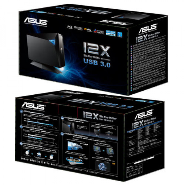 Фото - Привод оптический внешний Asus BW-12D1S-U Blu-ray Writer USB3.0 EXT Ret Black