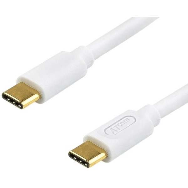 Фото - Кабель синхронизации данных Atcom USB Type-C - USB Type-C (M/M), 30 W, 1.5 А, 5 м White (AT-C50)