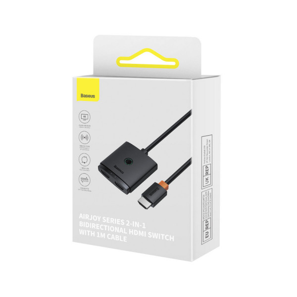 Фото - Переходник HDMI Baseus AirJoy Series 2-in-1 Bidirectional HDMI Switch with 1m Cable Cluster Black (B01331105111-01)