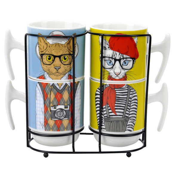 Фото - Набор чашек Limited Edition Cat 'N'Hats 4х310 мл (B1427-09461)