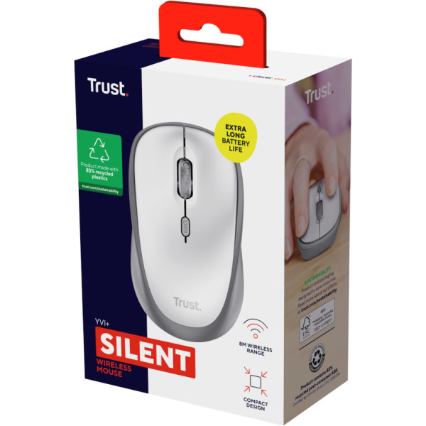 Фото - Мышь беспроводная Trust Yvi+ Silent White (25513)