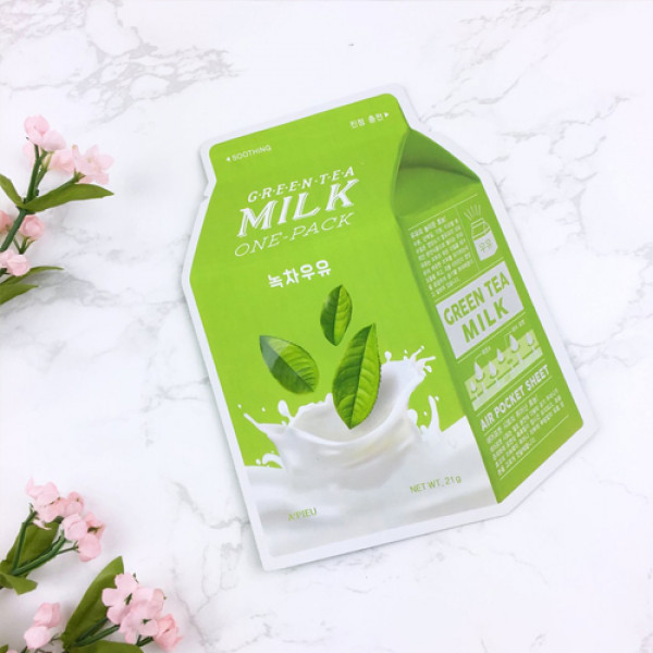 Фото - Маска для лица A'pieu Milk One-Pack с экстрактом зеленого чая 21 мл (8806185780278)
