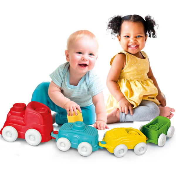 Фото - Базовый игровой транспорт для малыша Clementoni с конструктором Sensory Train серия Soft Clemmy (17424)