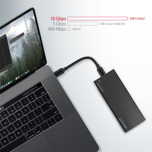 Фото - Внешний карман AXAGON SuperSpeed+ USB-C - NVMe M.2 THIN RIB box (EEM2-GTR)