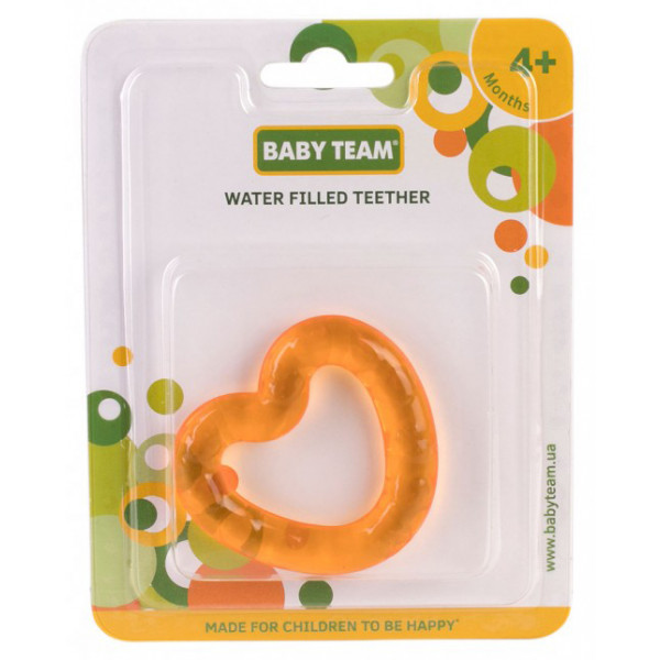 Фото - Прорезыватель с охлаждением Baby Team с водой (4005_оранжевое сердечко  )