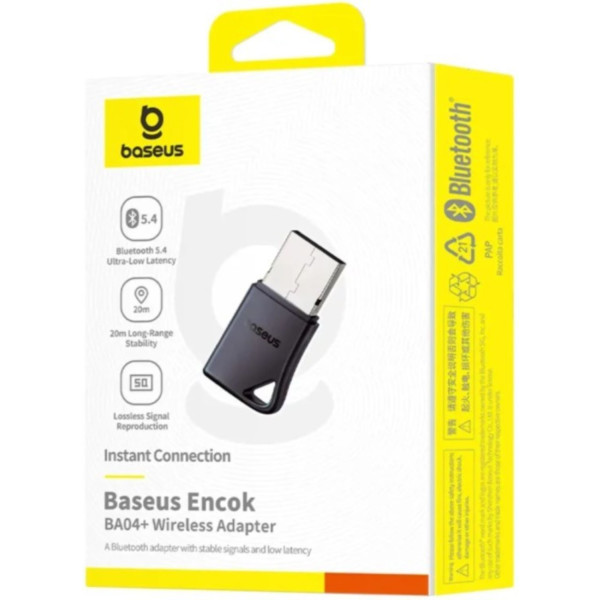 Фото - Адаптер сети Bluetooth USB Baseus Encok BA04+ Wireless Adapter Black (A10082600121-00)