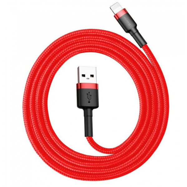 Фото - Кабель синхронизации данных Baseus Сafule USB For Lightning 1m Red-Red (CALKLF-B09)