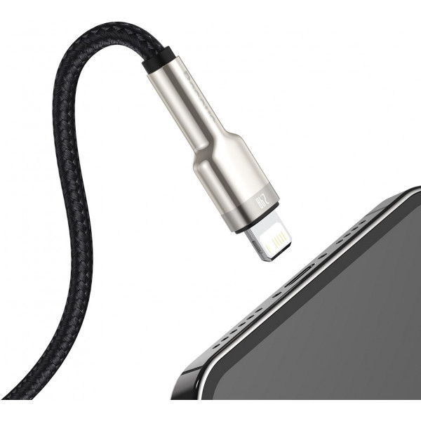 Фото - Кабель синхронизации данных Baseus Cafule Metal USB-Lightning 1m Black (CALJK-A01)