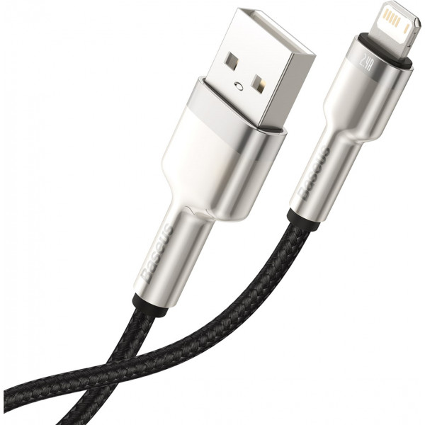 Фото - Кабель синхронизации данных Baseus Cafule Metal USB-Lightning 2m Black (CALJK-B01)