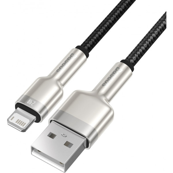 Фото - Кабель синхронизации данных Baseus Cafule Metal USB-Lightning 2m Black (CALJK-B01)