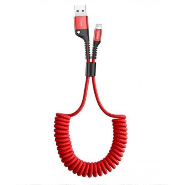 Фото - Кабель синхронизации данных Baseus Fish Eye Spring Data USB to Lightning 1m Red (CALSR-09)