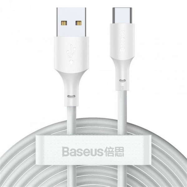 Фото - Кабель синхронизации данных Baseus Simple Wisdom USB-USB-C 1.5m White (TZCATZJ-02)