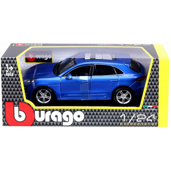 Фото - Коллекционная машинка 1:24 Bburago Porsche Macan (черный, синий 1:24) (18-21077) в асс.