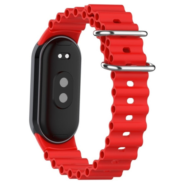 Фото - Ремешок для фитнес-браслета BeCover Wave Style for Xiaomi Mi Smart Band 8 / 9 / 10 Red (714359)