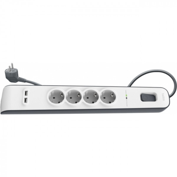 Фото - Сетевой фильтр Belkin 4 розетки 2xUSB 2m (BSV401vf2M)