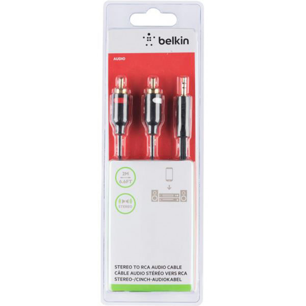 Фото - Кабель 3.5 мм - RCA Belkin F3Y116BT2M 2m Black-Gold
