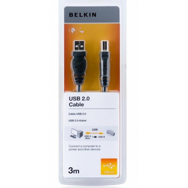Фото - Кабель USB type A - USB type B Belkin USB 2.0 (AM/BM) DSTP 3m Black (F3U154bt3M)