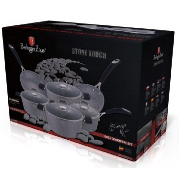 Фото - Набор посуды BerlingerHaus Haus Gray Stone Touch Line 10 пр. (BH 1170N)