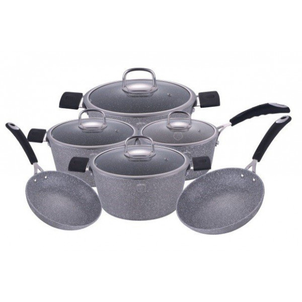 Фото - Набор посуды BerlingerHaus Haus Gray Stone Touch Line 10 пр. (BH 1170N)