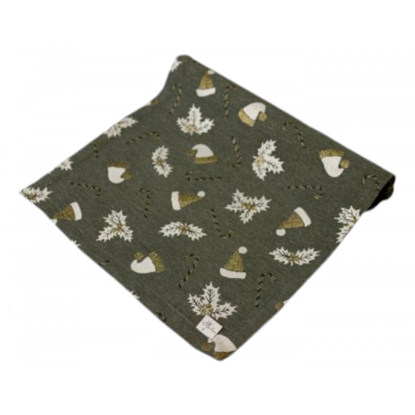 Фото - Скатерть раннер Прованс Шапочки на зеленом 40х180 см (036826) Фото - Скатерть раннер Прованс Шапочки на зеленом 40х180 см (036826)