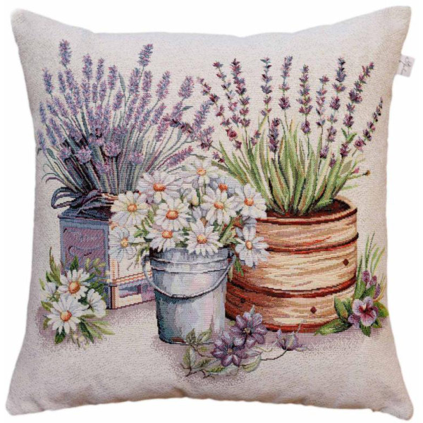 Фото - Подушка декоративная Прованс Ромашки в ведерке 45х45 см (039173)